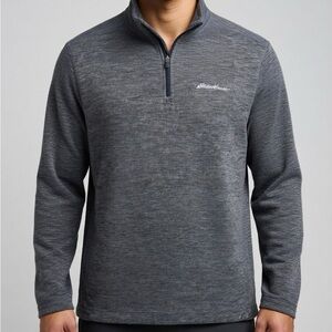 Eddie Bauer Men’s  Gray Quarter-Zip Pullover Size L